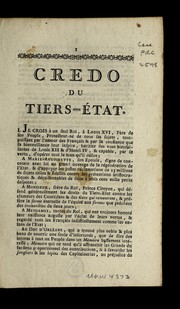 Cover of: Credo du Tiers-e tat