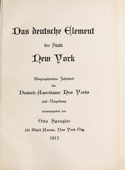 Cover of: Das deutsche Element der Stadt New York by Otto Spengler