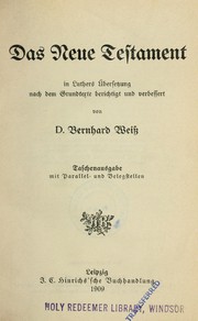 Cover of: Das Neue Testament by Weiss, Bernhard