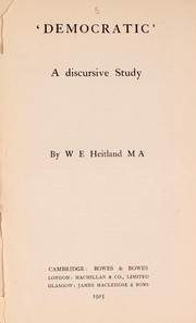 Cover of: Democratic: a discursive study...