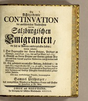 Cover of: Der achtzehente Continuation der Ausführlichen Nachrichten von den salzburgischen Emigranten, die sich in America niedergelassen haben by Samuel Urlsperger