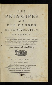 Cover of: Des principes et des causes de la révolution en France