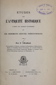 Cover of: Études sur l'antiquité historique d'après les sources égyptiennes et les monuments réptés préhistoriques