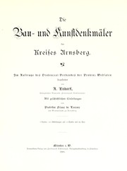 Cover of: Die Bau- und Kunstdenkmäler des Kreises Arnsberg by A. Ludorff
