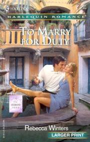 Cover of: To Marry for Duty by Rebecca Winters