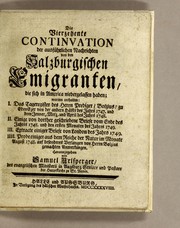 Cover of: Die vierzehente Continuation der Ausführlichen Nachrichten von den salzburgischen Emigranten, die sich in America niedergelassen haben by Samuel Urlsperger