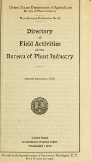 Cover of: Directory of field activities of the Bureau of Plant Industry