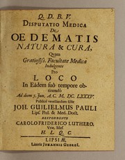 Disputatio medica De oedematis natura & cura by Johann Wilhelm Pauli