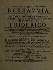 Cover of: Dissertatio inauguralis botanica de Buxbaumia...