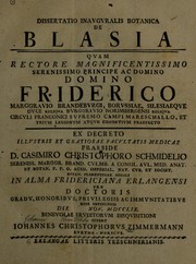 Cover of: Dissertatio inauguralis botanica de Blasia