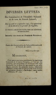 Cover of: Diverses lettres by France. Assemble e nationale le gislative (1791-1792)