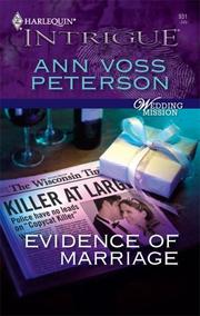 Cover of: Evidence Of Marriage by Ann Voss Peterson