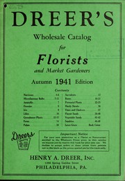 Cover of: Dreer's wholesale catalog for florists and market gardeners by Henry A. Dreer (Firm)