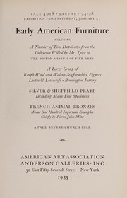 Cover of: Early American furniture by American Art Association, Anderson Galleries (Firm)