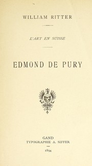 Cover of: Edmond de Pury