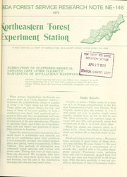 Cover of: Elimination of scattered residual saplings left after clearcut harvesting of Appalachian hardwoods by G. R. Trimble