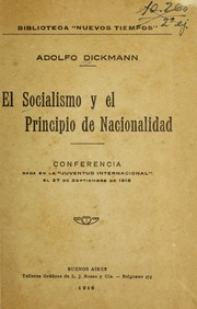 Cover of: El socialismo y el principio de nacionalidad: conferencia dada en la "Juventud Internacional" el 27 de septiembre de 1916