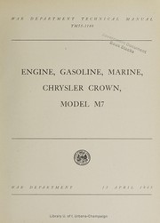 Cover of: Engine, gasoline, marine, Chrysler Crown, model M7 by United States Department of War