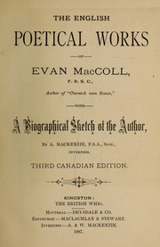 Cover of: The English poetical works of Evan MacColl: with a biographical sketch of the author