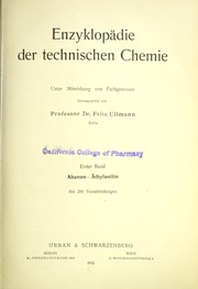 Cover of: Enzyklopädie der technischen Chemie by Fritz Ullmann