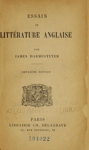 Cover of: Essais de littérature anglaise