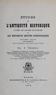 Cover of: Études sur l'antiquité historique: d'après les sources égyptiennes et les monuments réputés préhistoriques