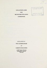 Cover of: Evaluator's guide for microcomputer-based courseware by Alberta. Alberta Education