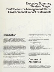 Cover of: Executive summary western Oregon draft resource management plans/environmental impact statements