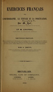 Cover of: Exercices français sur l'orthographie by François Noel