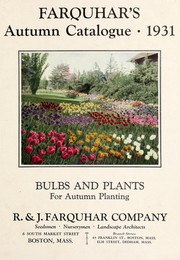 Cover of: Farquhar's autumn catalogue 1931 by R. & J. Farquhar Company