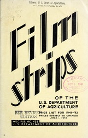 Cover of: Film strips of the U.S. Department of Agriculture: price list for 1941-42
