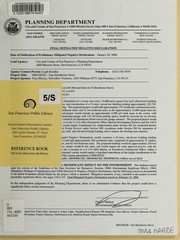 Cover of: Final mitigated negative declaration: [case no. 2004.0852E : One Hawthorne Street : demolition and construction of a 15- or 25-story residential mixed-use building]