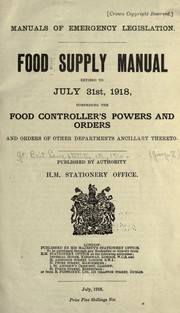 Cover of: Manuals of emergency legislation. by Great Britain.