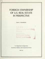 Cover of: Foreign ownership of U.S. real estate in perspective