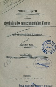Cover of: Forschungen zur geschichte des neutestamentlichen Kanons und der altkirchlichen literatur by Theodor Zahn