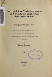 Cover of: For- und fore- Verbalkomposita im Verlaufe der englischen Sprachgeschichte