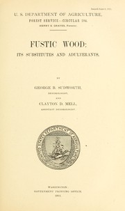 Cover of: Fustic wood: its substitutes and adulterants