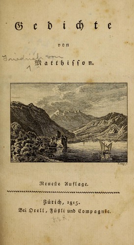Gedichte von Matthisson by Friedrich von Matthisson