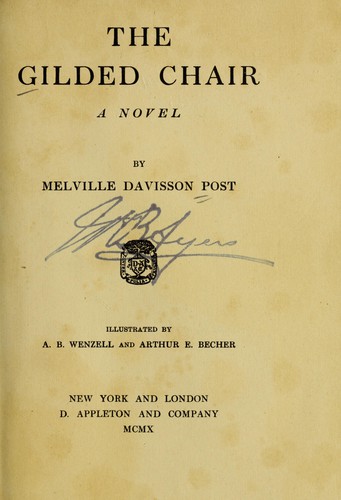 The gilded chair by Melville Davisson Post
