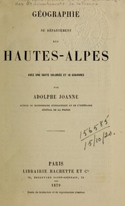 Cover of: Géographie du département des Hautes-Alpes by Adolphe Laurent Joanne
