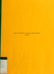 Cover of: Grade 3 mathematics curriculum specifications by Alberta. Curriculum Branch