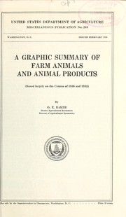 Cover of: A graphic summary of farm animals and animal products: (based largely on the census of 1930 and 1935)