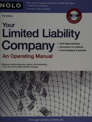 Cover of: Your limited liability company: an operating manual