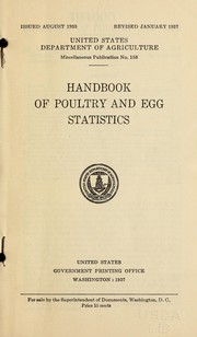 Cover of: Handbook of poultry and egg statistics by Mabel R. Jordan