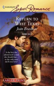 Cover of: Return To West Texas (Harlequin Superromance) by Jean Brashear