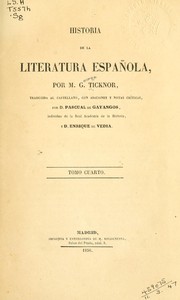 Historia de la literatura española by George Ticknor