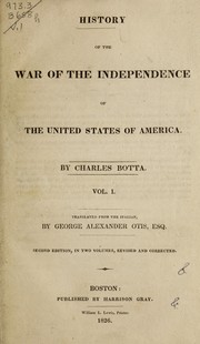 Cover of: History of the War of the Independence of the United States of America.