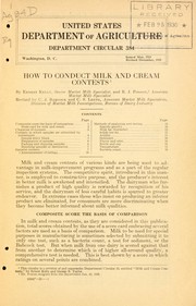 Cover of: How to conduct milk and cream contests