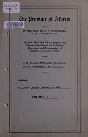 Cover of: In the matter of the Natural Gas Utilities Act: session