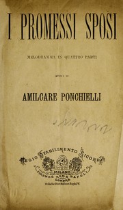 Cover of: I promessi sposi by Amilcare Ponchielli